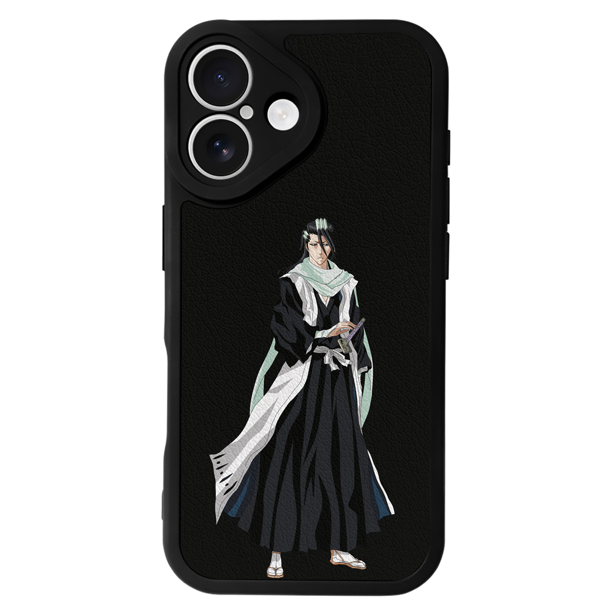 （画像用） ブリーチ くちき びゃくや BLEACH Kuchiki Byakuya 【iPhone 16シリーズ対応】シリコンスマホケース（レザー調） 材質：シリコン
